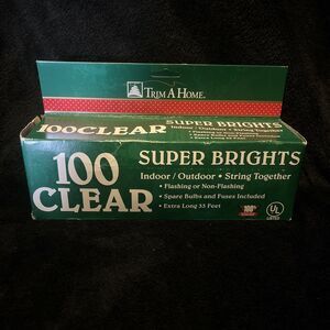 Vintage KMart Trim A Home 100 Super Brights Indoor Outdoor String Together